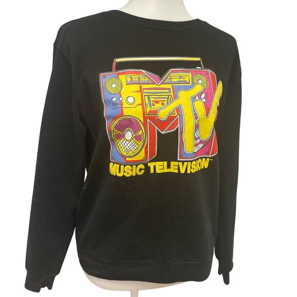 Love Tribe Tops - Love Tribe Womens XL MTV Boom Box Logo Long Sleeve Cotton Blend Sweatshirt